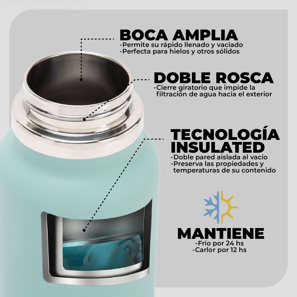Botella Insulada Verde 1 Litro / Botella Agua Kano image number 2.0